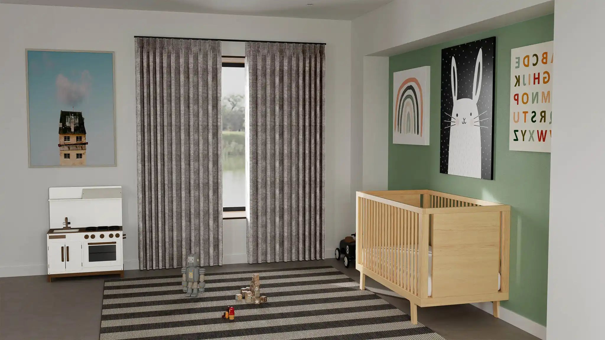Weylands Blockout Curtain & Odin Sheer Curtain Double