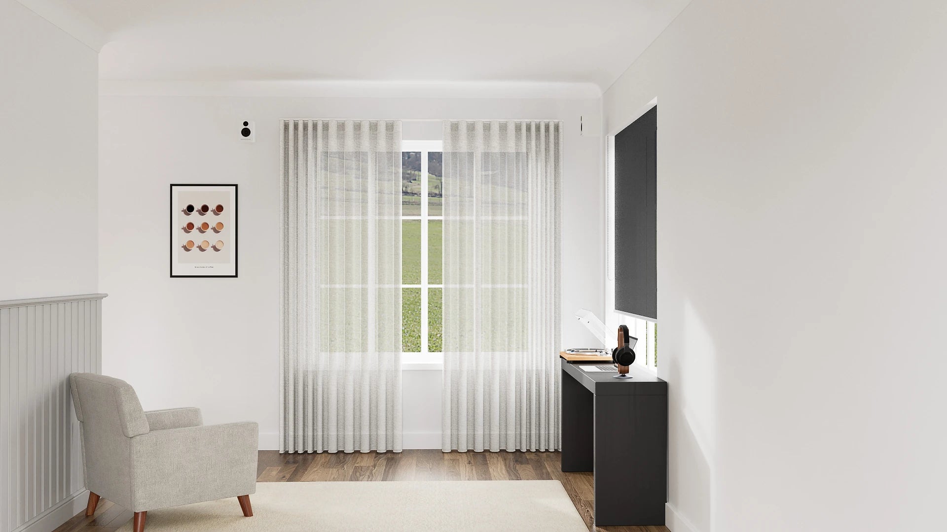 Odin Sheer Curtain & Simplicity Blockout Curtain Double