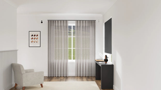 Odin Sheer Curtain & Halifax Blockout Curtain Double